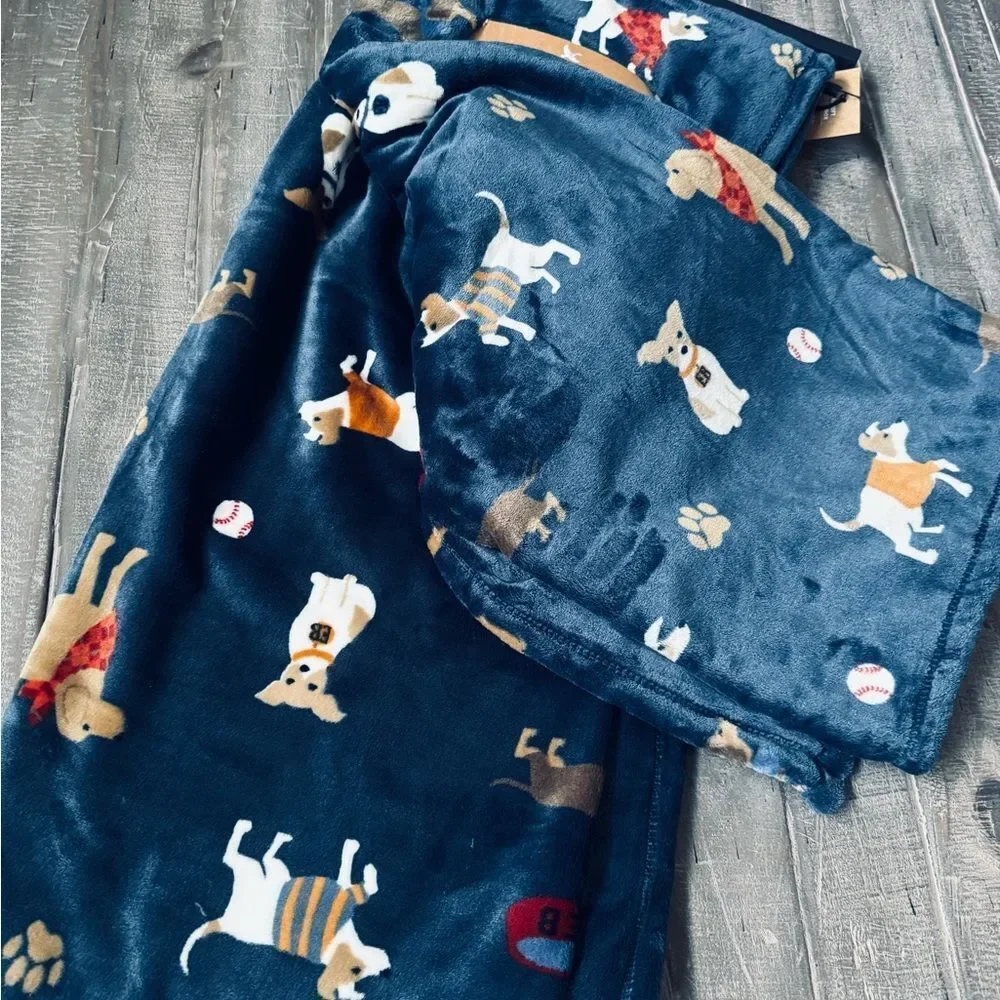 Eddie Bauer Dog Print Ultra Soft Plush Throw Blanket